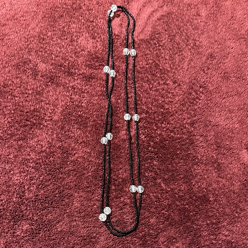 Elegant Black and Silver Beaded Necklace